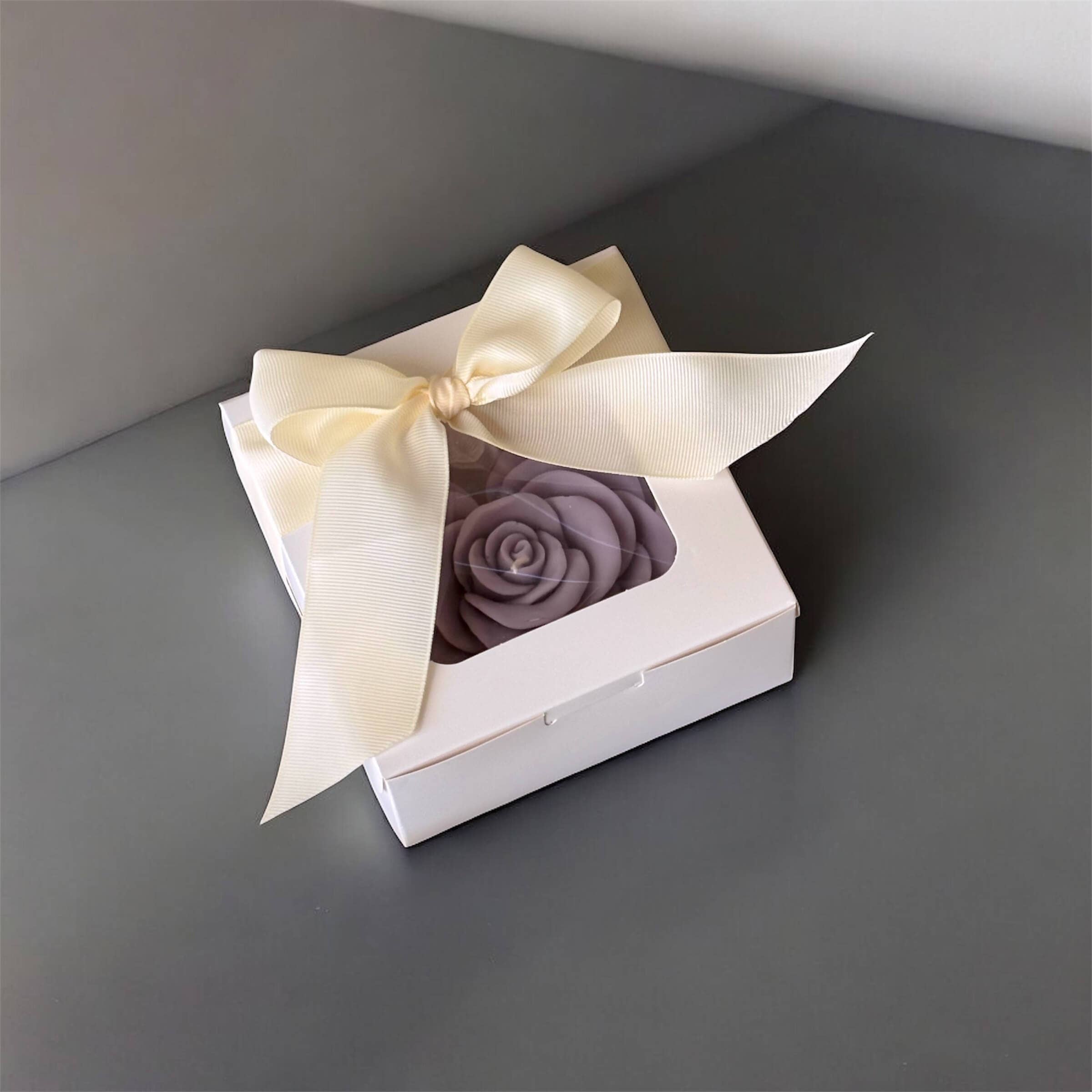 OH MY BOX - Vente Bougies piliers - Coffret Cadeau Bougie Rose | Bougie Fleur Décorative en Cire de Soja2