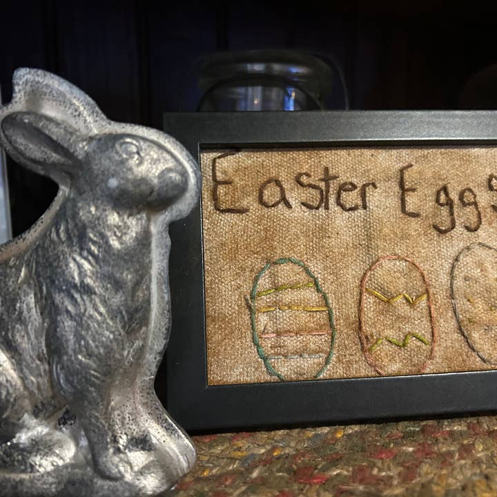 Easter Eggs Handmade Primitive Sampler for wholesale by Colonial House Primitives