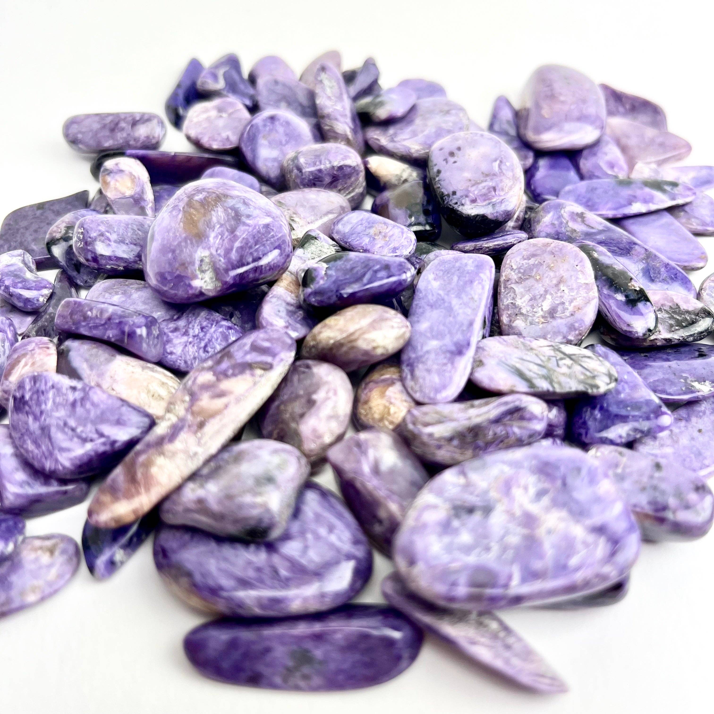 Pelham Grayson Rose - Wholesale Spiritual Stone/Crystal - Charoite Tumbled | 10-25mm | Russia | 200 grams0