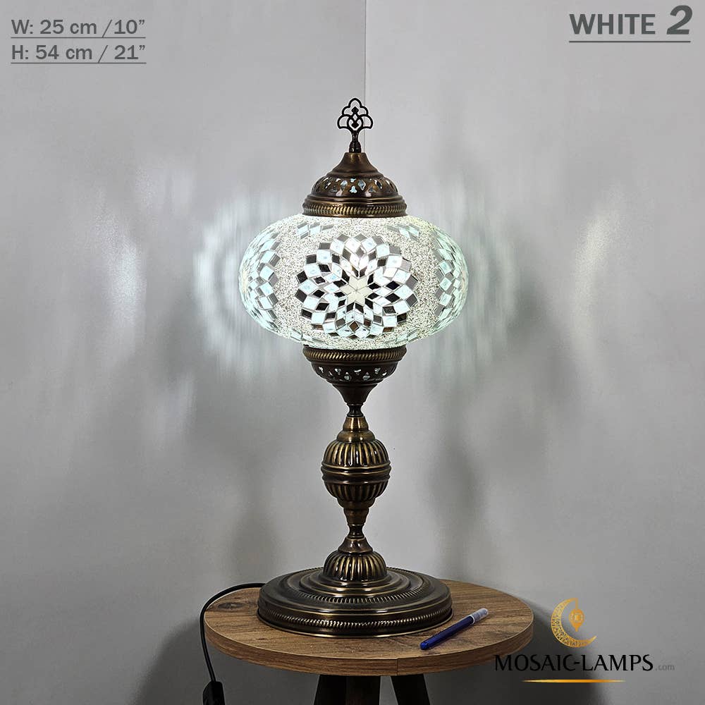 Mosaic Lamps - Wholesale Accent/Desk Lamp - 10+ Colors - Turkish Mosaic X Large Globe Table Lamp, Marrak79