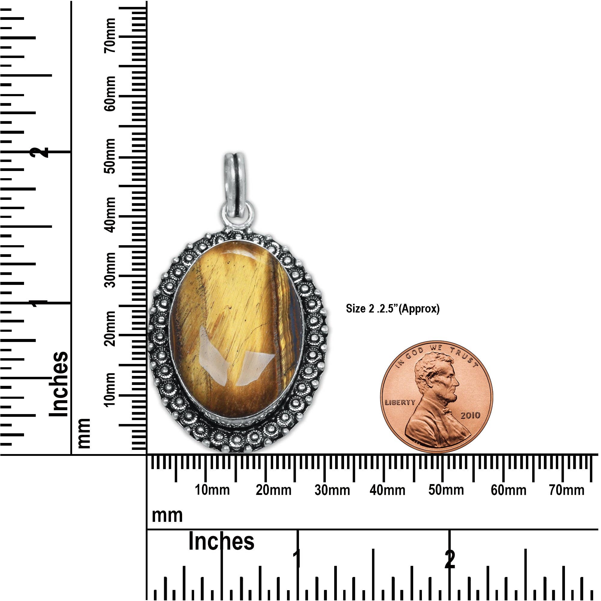 Handmade Jewels - Wholesale Individual Charm/Pendant - Tiger Eye Designer Pendants - Handmade, Silver-Plated, Assorted Designs/Sizes1
