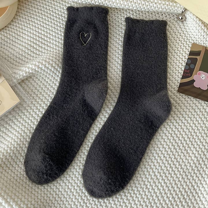 ACCITY - Wholesale Socks - Women's - Heart Plush Socks Women Winter Warm Cozy Home_CWMS028431