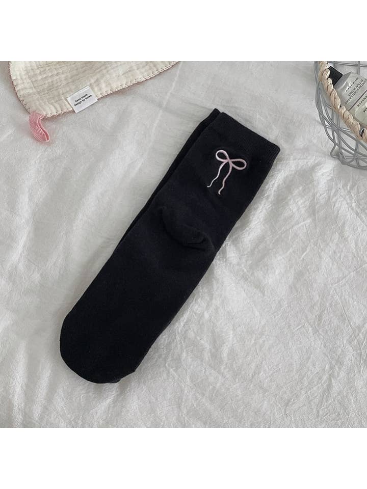 JOSSLYN by wall to wall - Wholesale Socks - Women's - BOW COLORFUL MID CALF LENGTH SOCKS | 40S020597