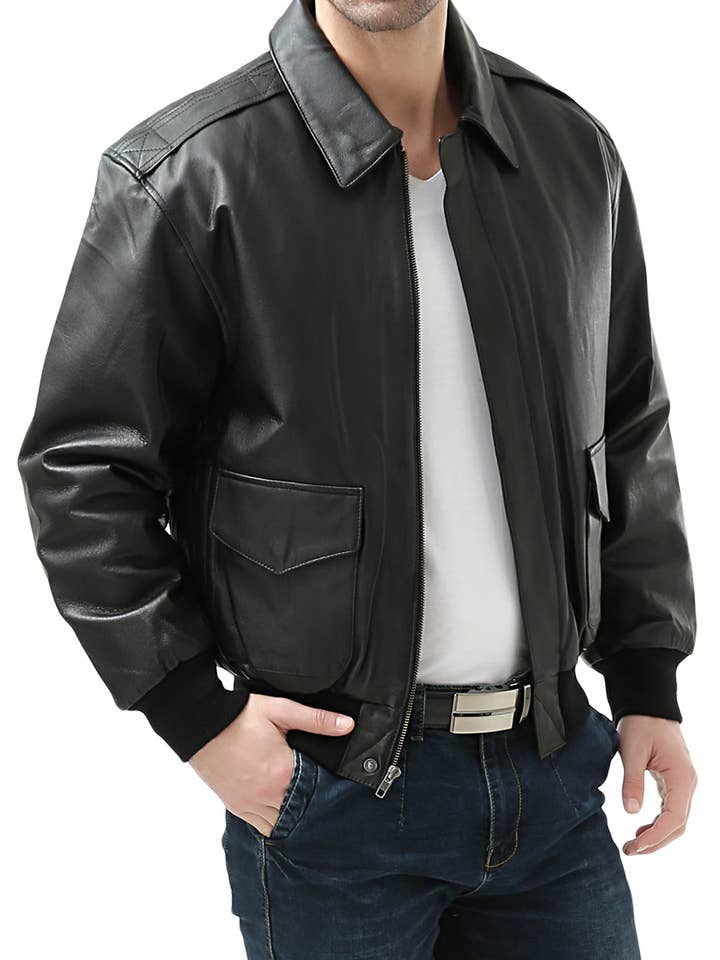 Landing Leathers Men Air Force A-2 Leather Flight Bomber Jacket for wholesale by Landing Leathers