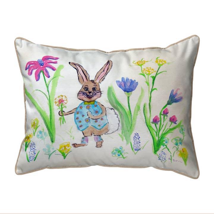 Happy Bunny Corded Pillow for wholesale by Betsy Drake Interiors