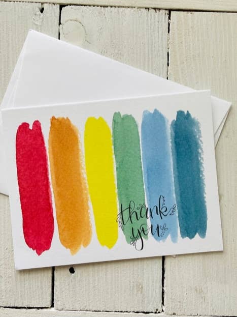 Rainbow Thank You Card for wholesale by Krafty Inc
