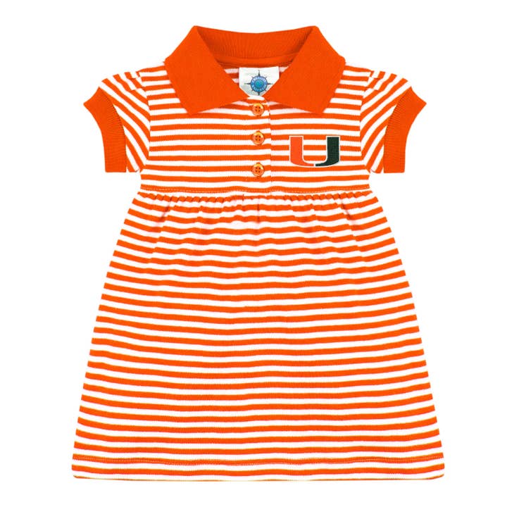 Miami Hurricanes Striped Game Day Dress With Bloomer for wholesale by Creative Knitwear