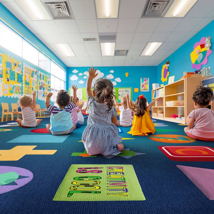 Crayola Modern Educational Numbers & Shapes Area Rug By Well Woven for wholesale by Well Woven