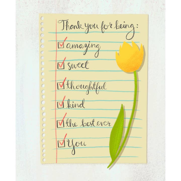 M. Kind Papersmith - Wholesale Thank You Card - Thank You Checklist1