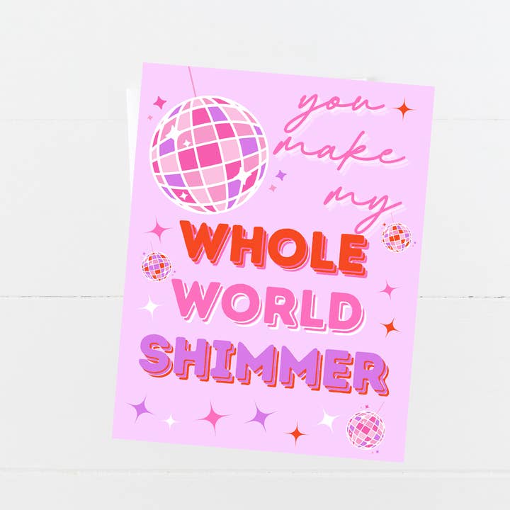 Aspen Lane - Wholesale Valentine's Day Card - Whole World Shimmer Card | Taylor Swift Valentines Card