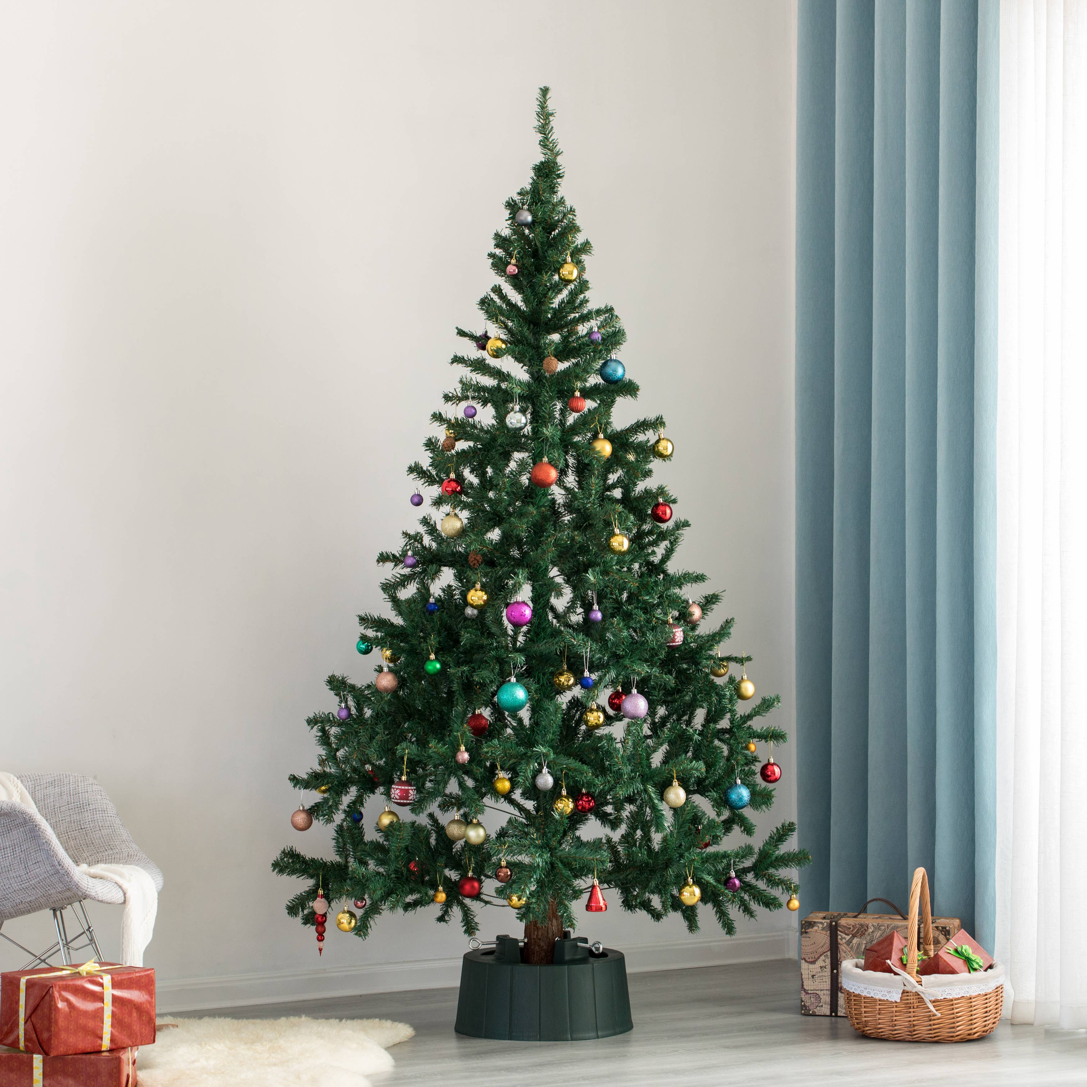 Quickway Imports - Vente Décoration de Noël - Support de sapin de Noël en plastique avec fermeture à vis1