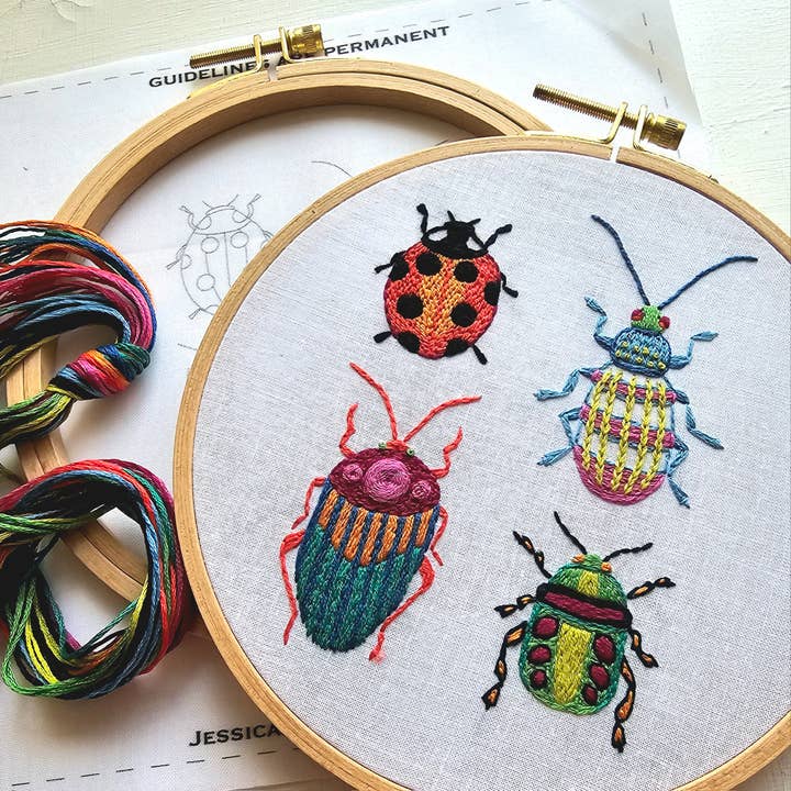 Jessica Long Embroidery - Wholesale Embroidery/Cross Stitch Supplies - Beetle Collection Embroidery Kit3