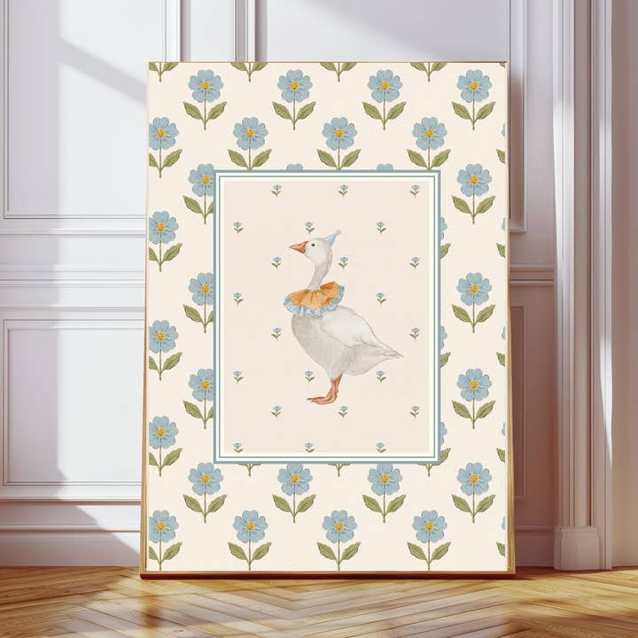 Vintage Duck Goose Nursery Farmhouse Style Art Print for wholesale by Kumo Art Prints