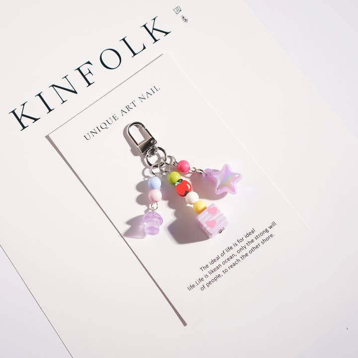 MKS America - Wholesale Keychain - Women's - Kawaii Beaded Keychain Colorful Cartoon Bag Charm Gift1