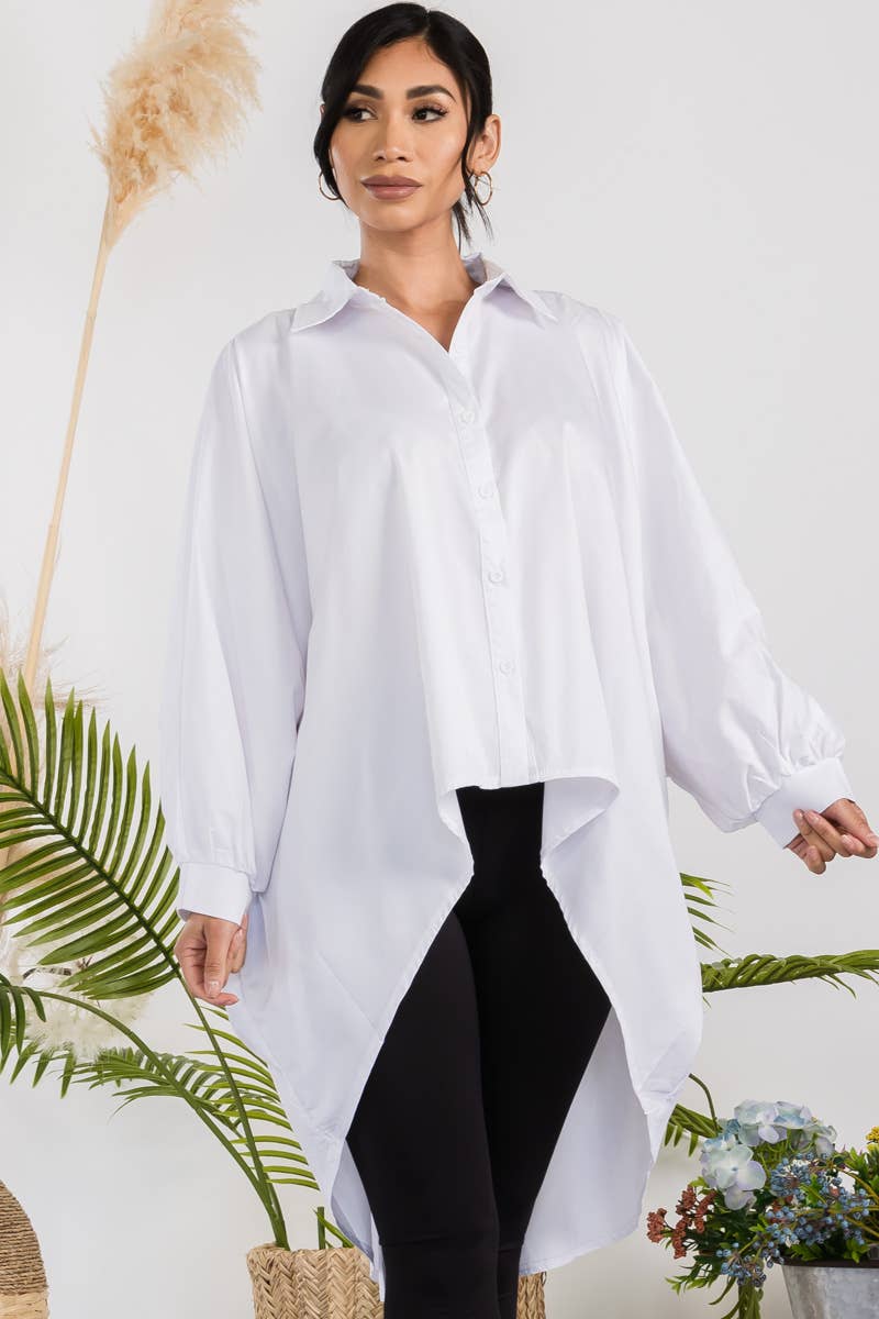 H&H Fashion Inc. - Wholesale Button Down Shirt - Women's - T304X - Hi-Lo Long Sleeve Shirt9