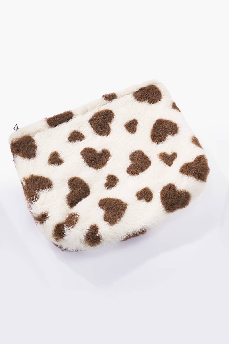 BYREN | ÉLINE L'ATELIER - Vente Trousse de toilette – femme - Pochette fausse fourrure motif cœur CY211-213JH1