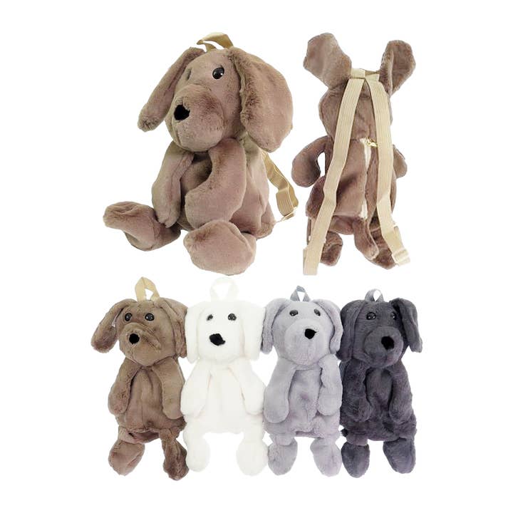 Cap Zone – wholesale Ryggsäck - Barn – Barn Mörk Neutral Valp Hund Fluffig Päls Ryggsäck