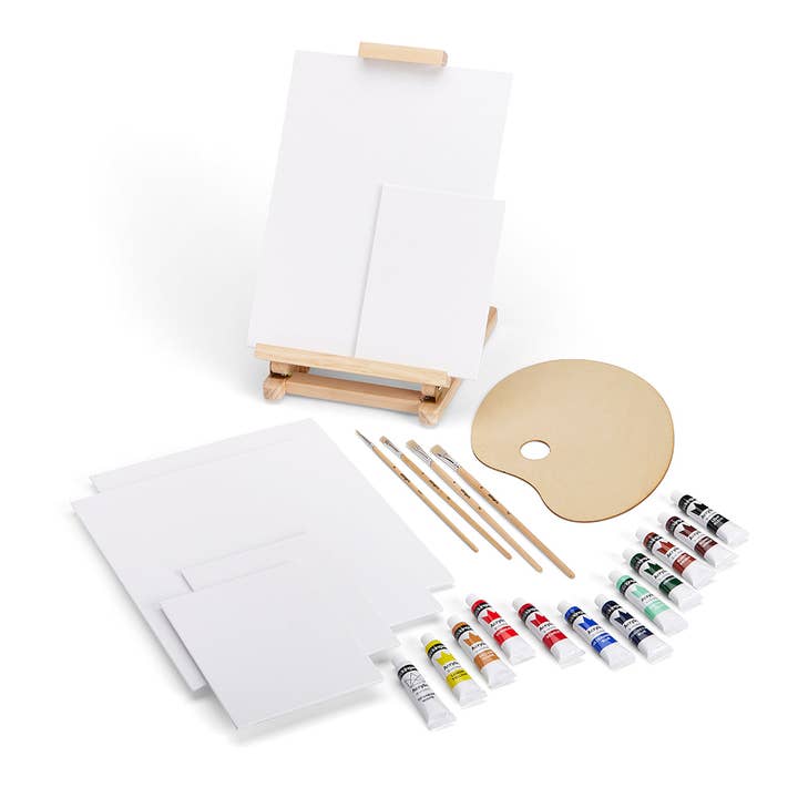 KINGART - Wholesale Paint set - Acrylic Painting Set with Table Easel, 24 pc1