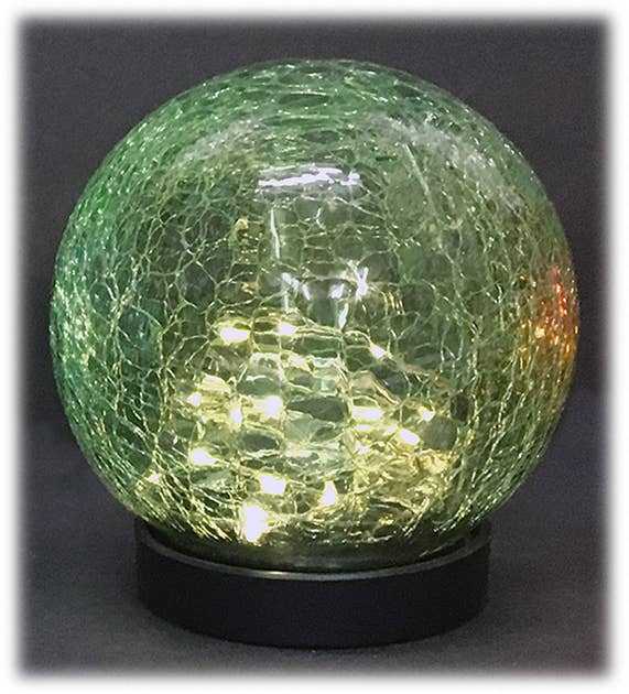 Will's Company - Wholesale Outdoor/Lawn Light - Solar Crackled Glass Globe Ball Light, Set of 2 in 4 colors2