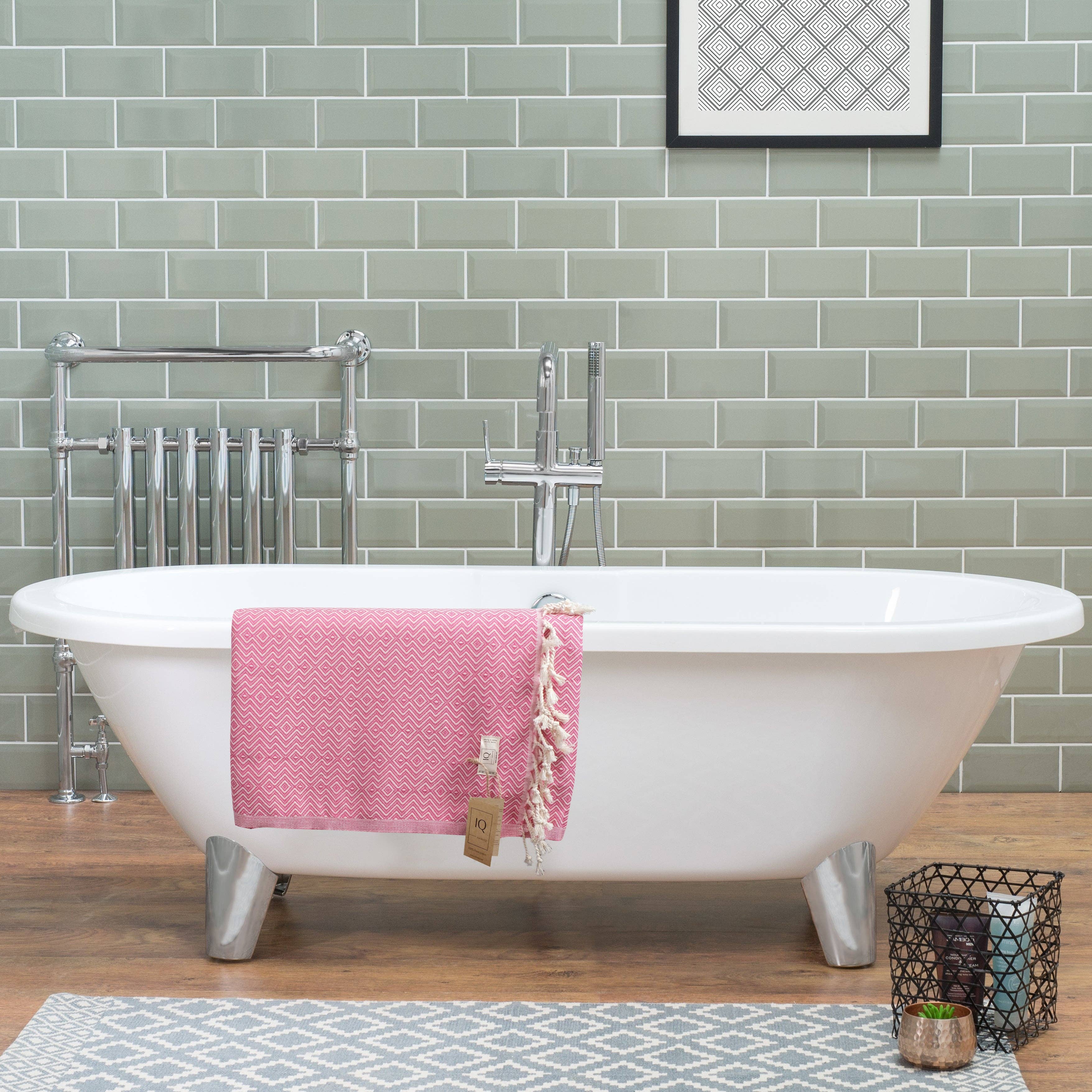 cotonIQ - Vendita all'ingrosso Telo mare - Asciugamano hammam, sauna e spiaggia Peru rosa 180x100 cm3