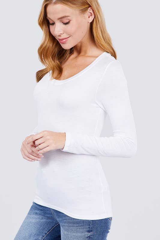 Active Basic | Active USA - Venta al por mayor Jersey corto de punto - Mujer - Top de manga larga con cuello redondo10