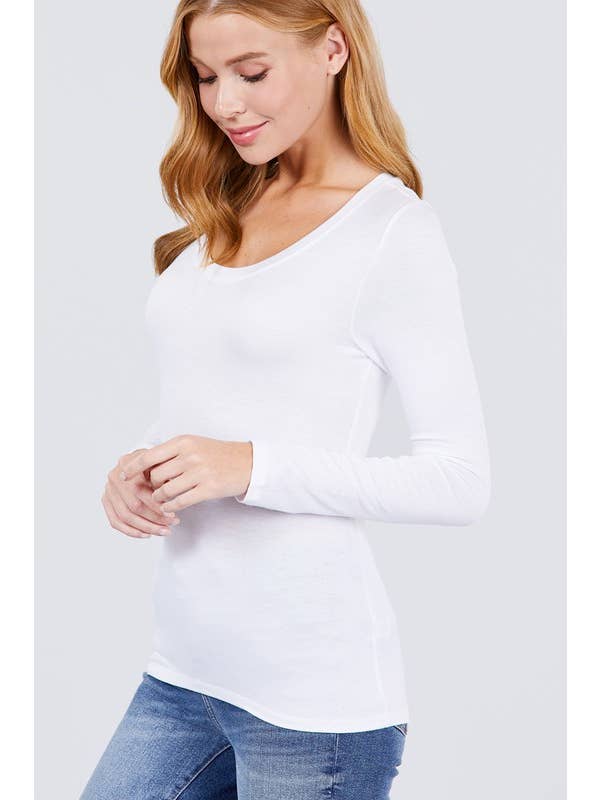 Active Basic | Active USA - Venta al por mayor Jersey corto de punto - Mujer - Top de manga larga con cuello redondo10