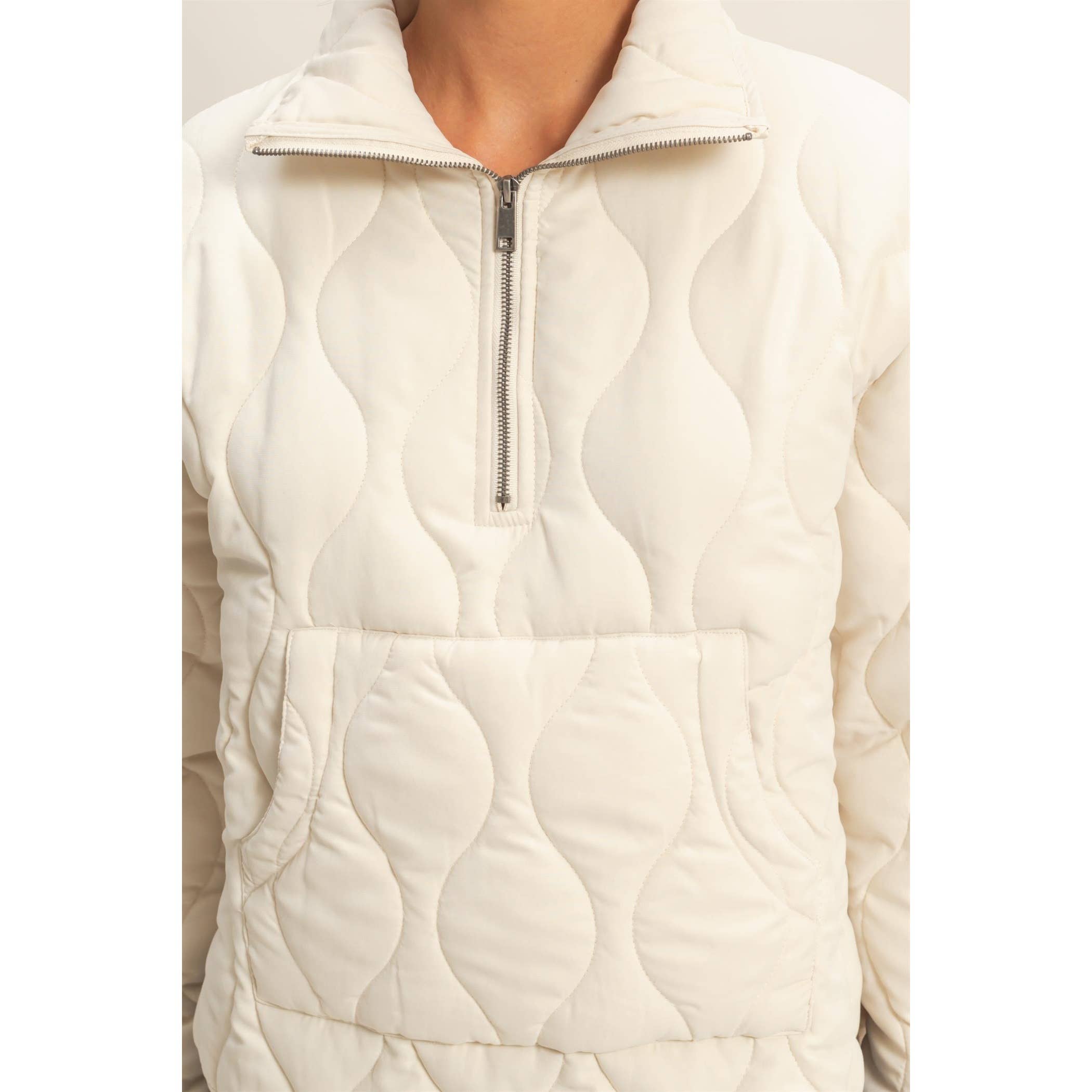 HYFVE - Vendita all'ingrosso Giacca - Donna - Pullover trapuntato a collo alto con mezza zip34