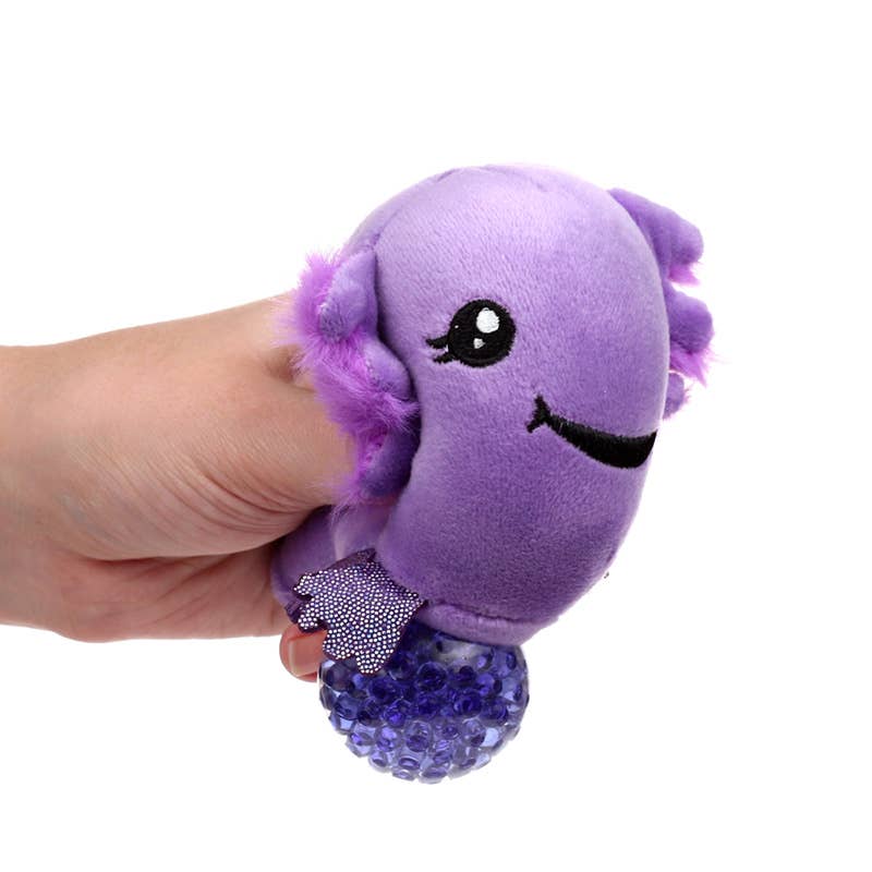 Puckator Ltd - Vente Balle/pâte antistress - Jouet à pression en peluche Queasy Squeezies Axolotl (Salamandre)4