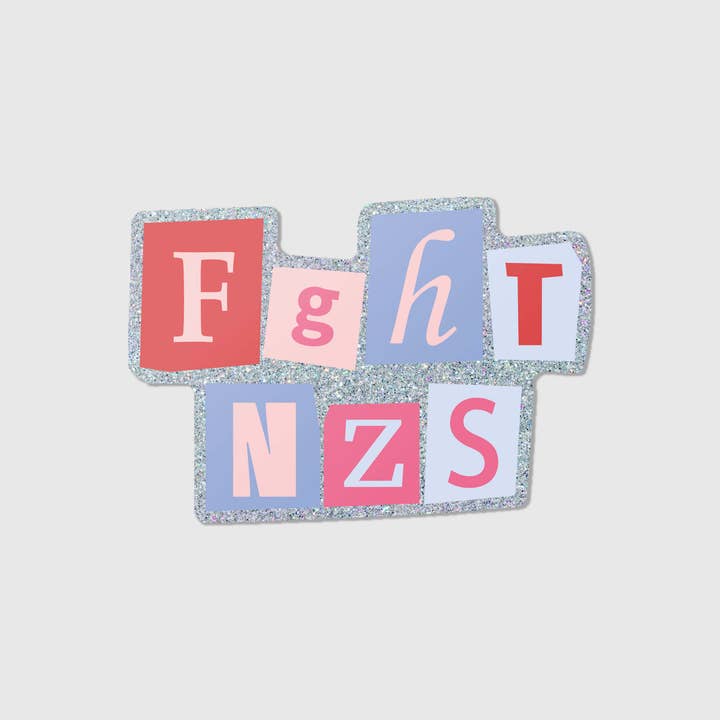 fght nzs - Glitter Vinyl Sticker for wholesale by studio mirabella