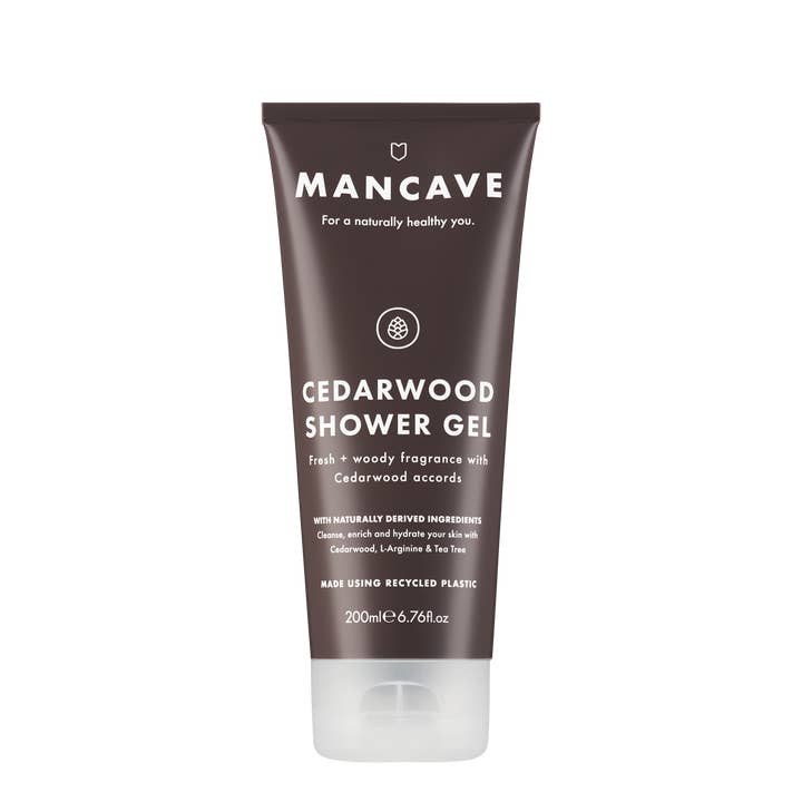 Mens Shower Gel | 200ml | Cedarwood Scent | Natural Formulation | Gift for him for wholesale by ManCave