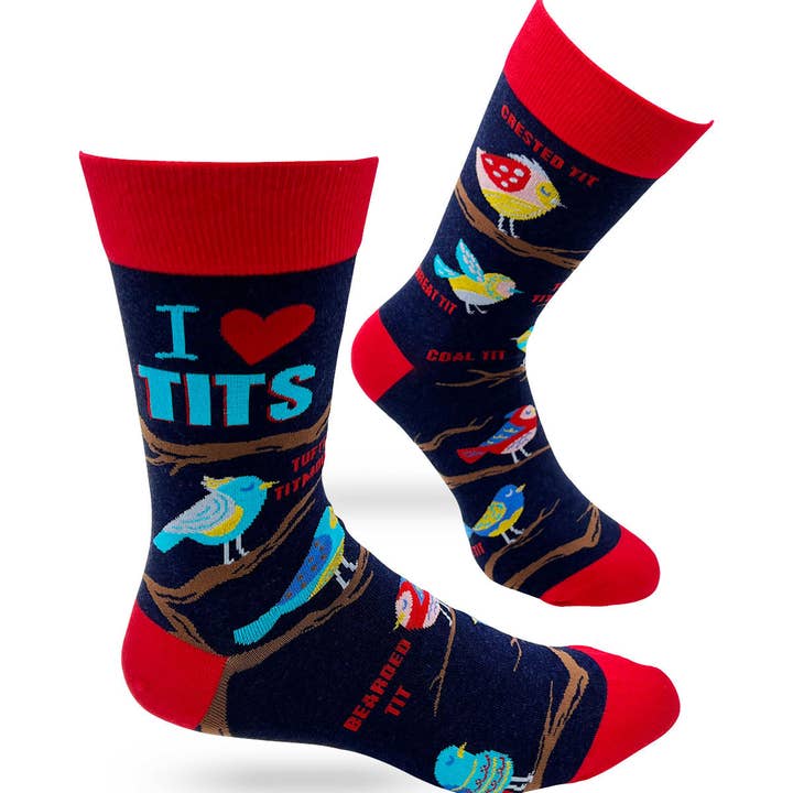 I Heart Tits Men's Novelty Crew Socks and other Purchase Wholesale titmouse. Free Returns & Net 60 Terms on Faire trending on Faire.