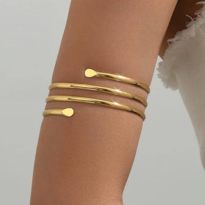 Dipped Shop - Wholesale Cuff Bracelet - Simple Layered Punk Arm Cuff DPJAC14