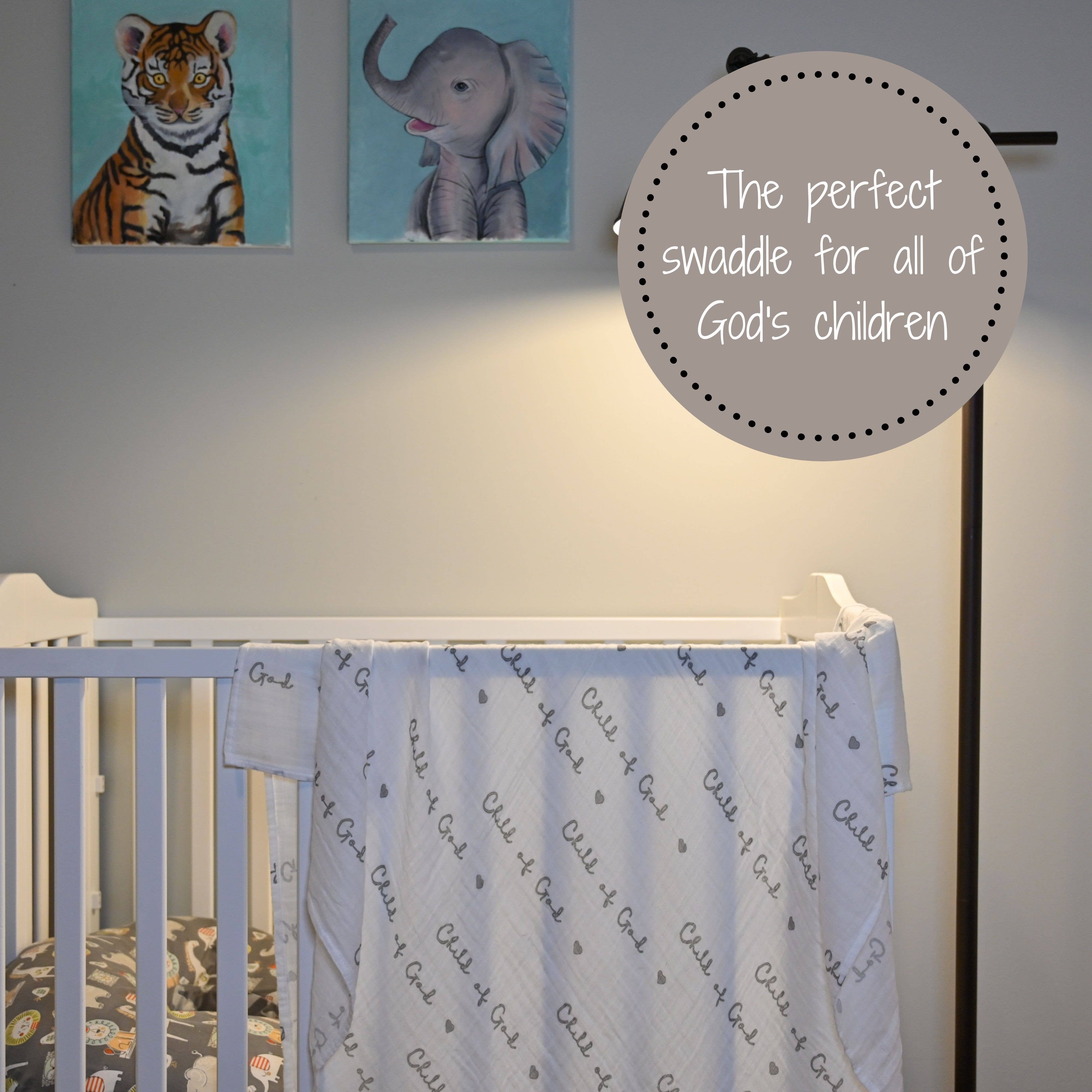 LollyBanks – Engroshandel Svøb - Baby – Child of God baby svøb tæppe i muslin6