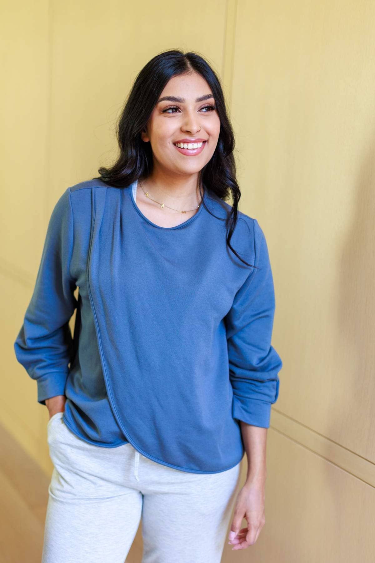 Simple Wishes – Top de amamentação - Maternidade por atacado – Camisola Carlotta Fleece9