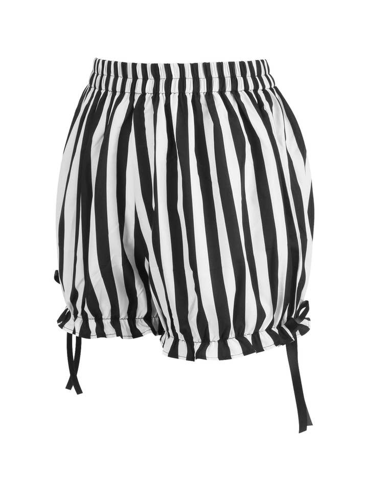 Daisy Corsets - Wholesale Underwear - Women's - White/Black Striped Bloomers1