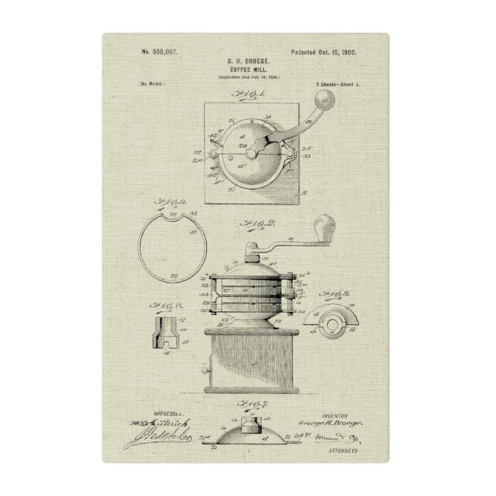 Patente - Molinillo de café Droege - Blanco para venta al por mayor de SPLASHWORKS
