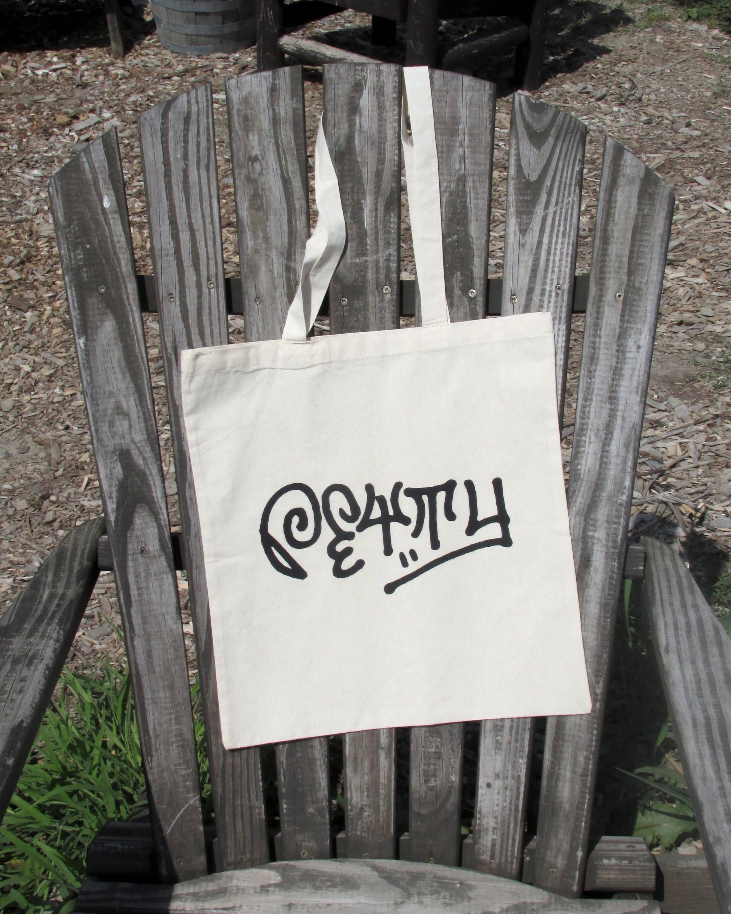 PETTY Magazine - Wholesale Tote Bag - Unisex - PETTY Cream Graffiti Tote Bag1