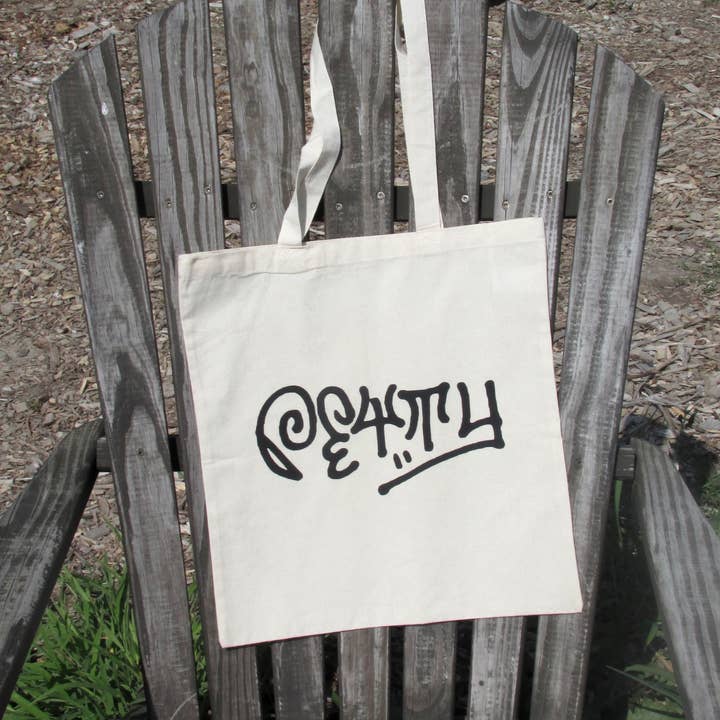 PETTY Magazine - Wholesale Tote Bag - Unisex - PETTY Cream Graffiti Tote Bag1