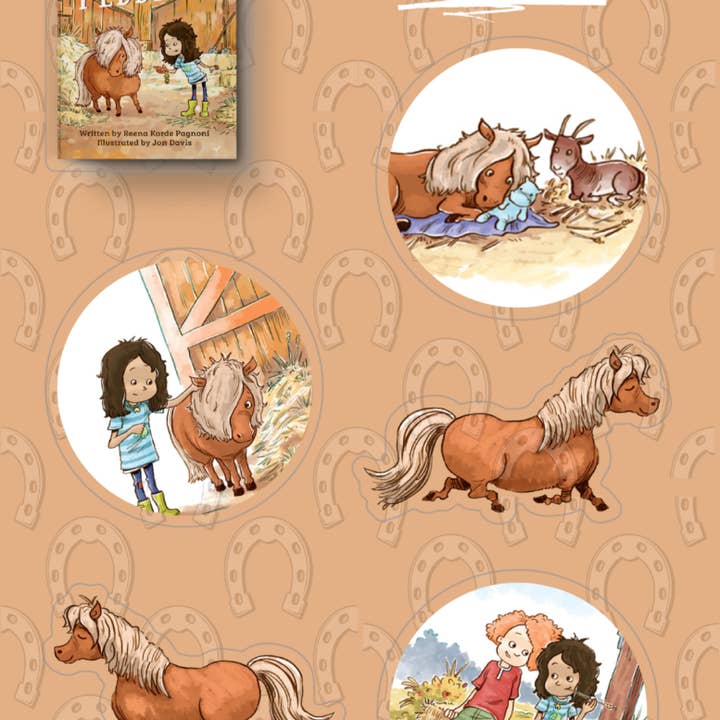 STICKER SHEET: LULU & PEBBLES for wholesale by WAMAN BOOKS PUBLISHING