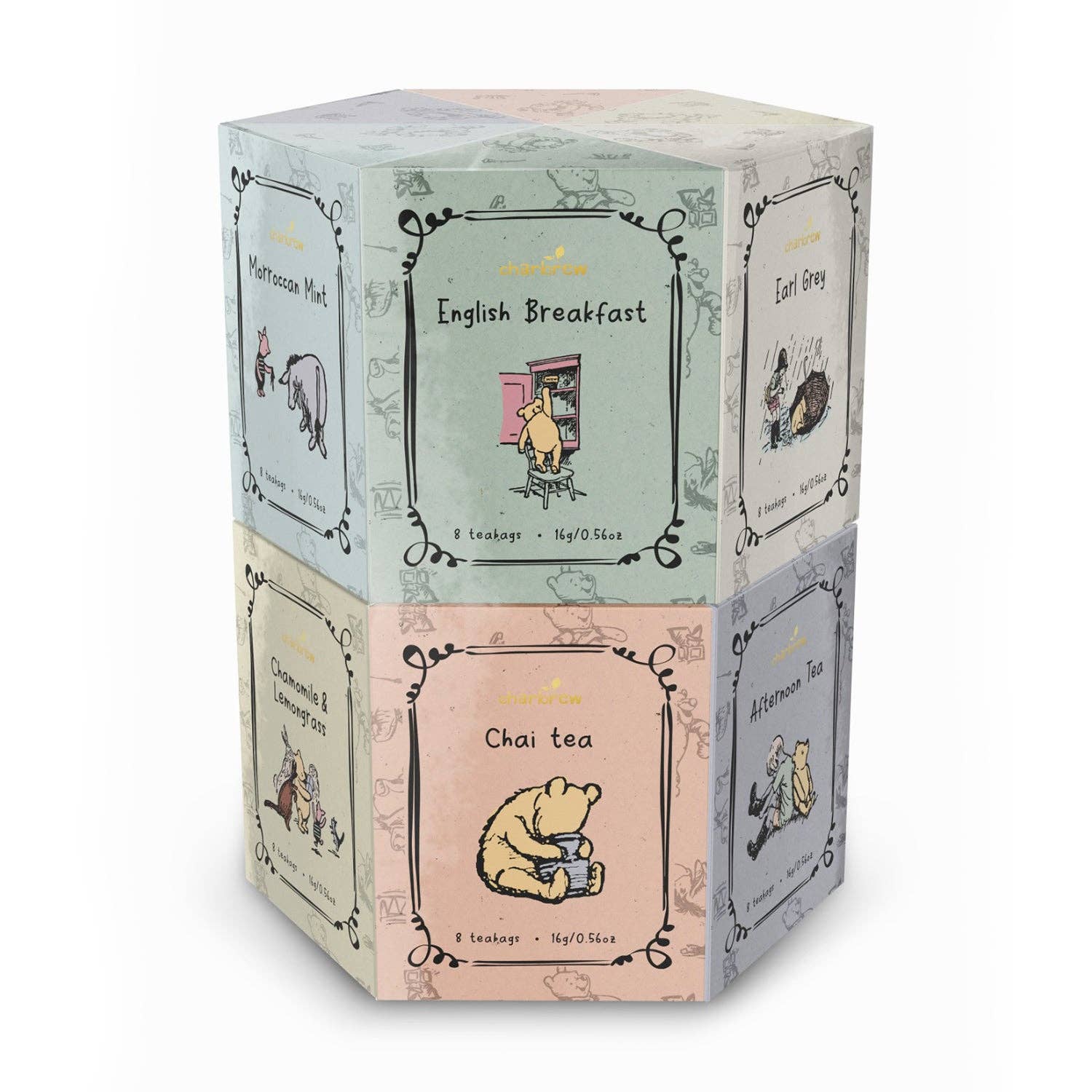 Charbrew Tea & Coffee – Großhandel Teebeutel – Winnie Double Hex Tee-Geschenkset, 96 Teebeutel1