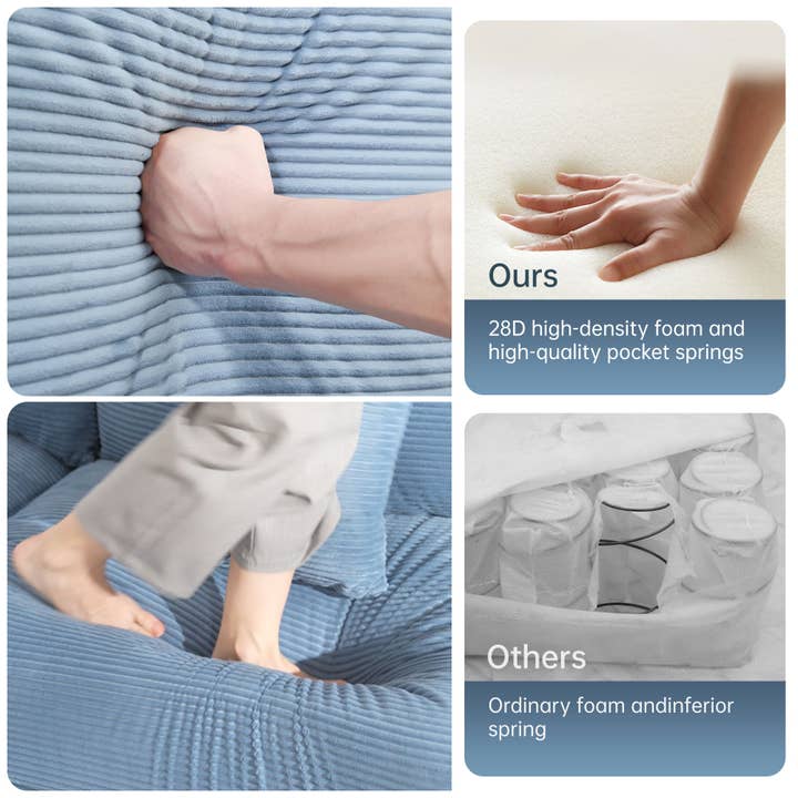 39F Inc. - Wholesale Sofa - Oversized Blue Cloud Modular Sectional Couch (13 Pillows)9