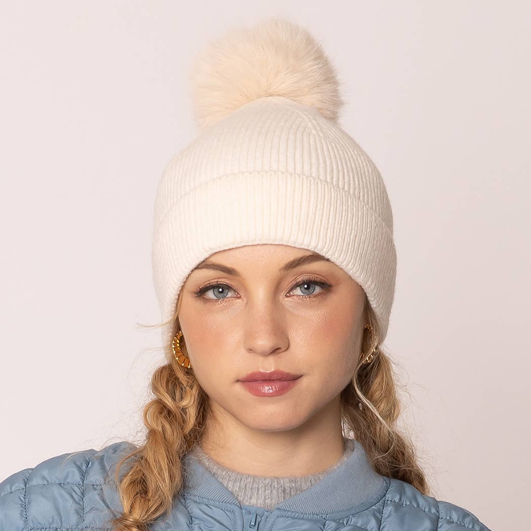 Fashion City - Vendita all'ingrosso Berretto - Unisex - Berretto invernale lavorato a maglia con pompon3