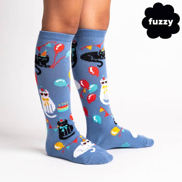 A Purr-fect Day Youth Knee Socks for wholesale by Sock it To Me