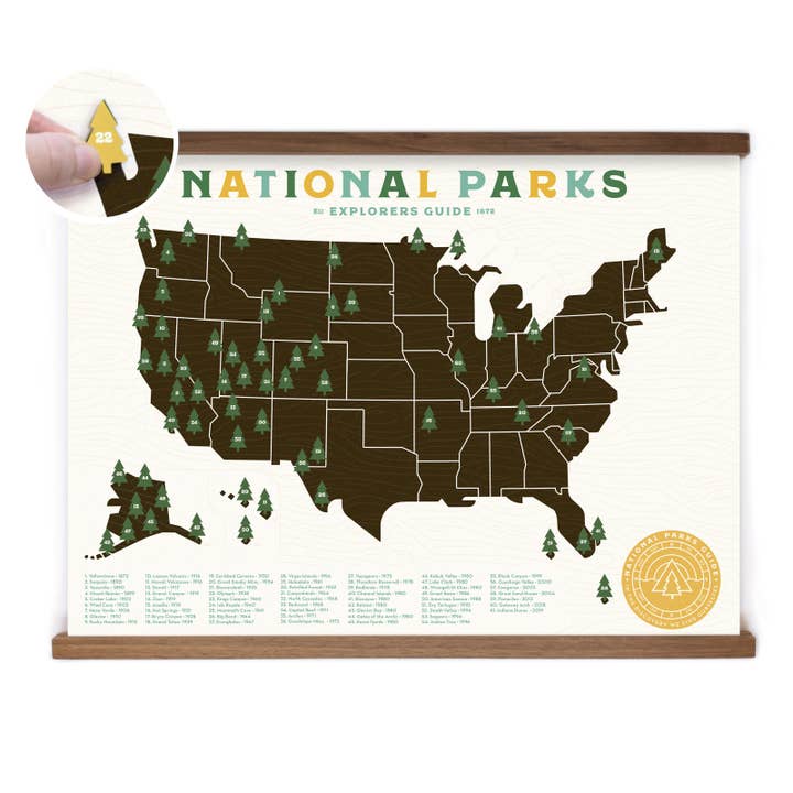 18" x 24" USA National Park Giclee Map for wholesale by Ello There Outdoors