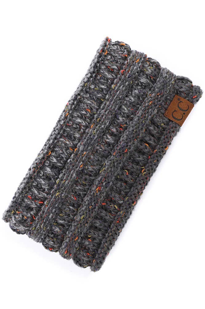 Hana - Wholesale Haarband - Dames - C.C Ombre geribbelde confetti gebreide paardenstaart hoofdband1