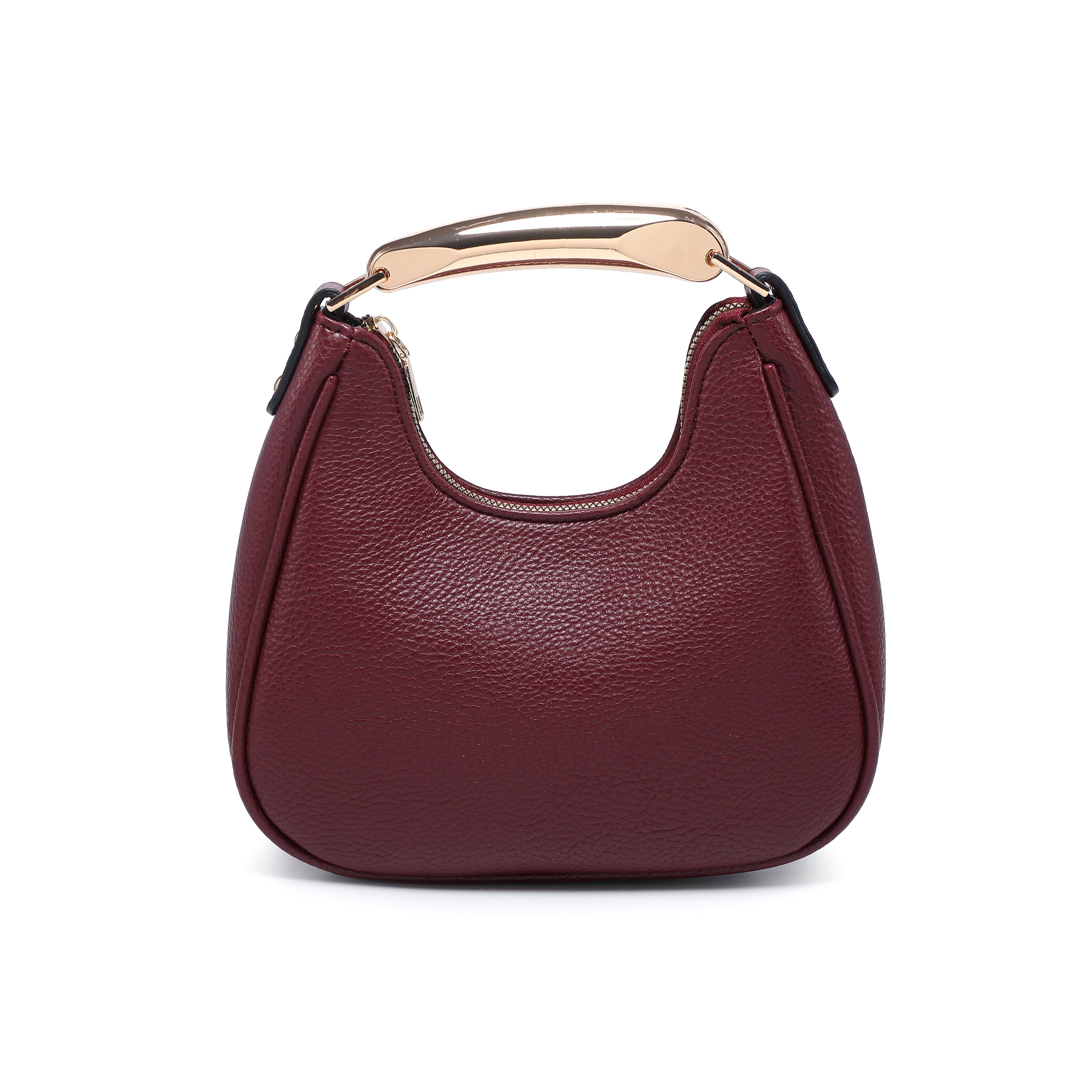 Papaya Fashion Ltd – wholesale Top handle bag – women's – B23052-Top Zip Closure Metal Handle Grab Bag9