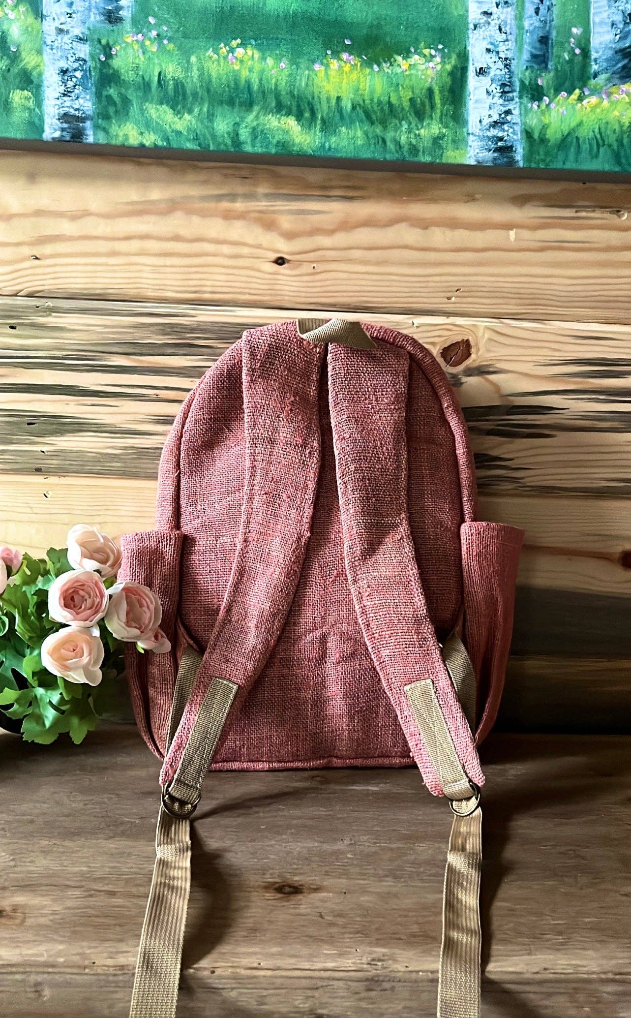 PuzzleStack - Venta al por mayor Mochila - Mujer - Mochila de Cáñamo Puro Rosa Kumari4