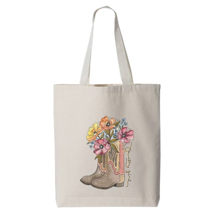 Country Girl Canvas Tote Bag for wholesale by Sticker Girl, formerly KPB Apparel