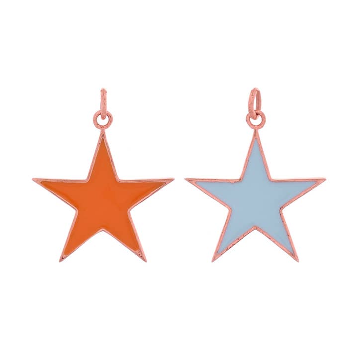 Reversible Star Rose Gold Plated Enamel Pendant,Accessories for wholesale by Misteerious Seed
