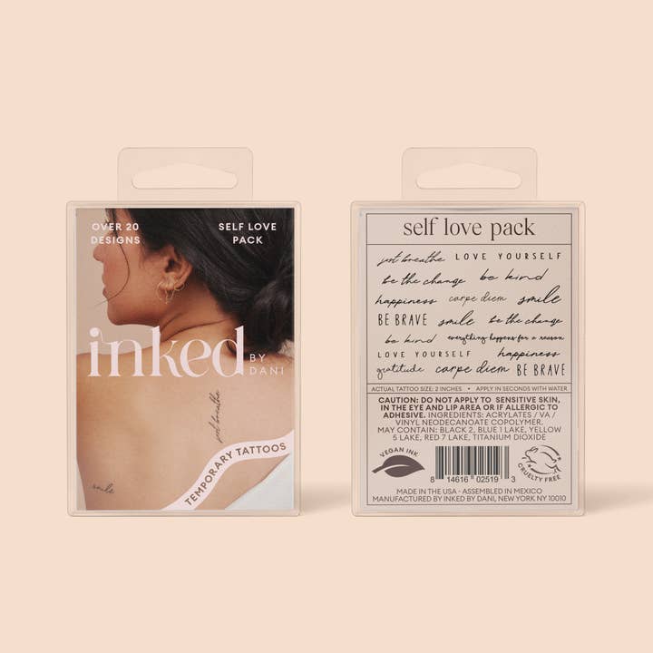 INKED by Dani - Wholesale Temporary Tattoo - Self Love Temporary Tattoo Pack13